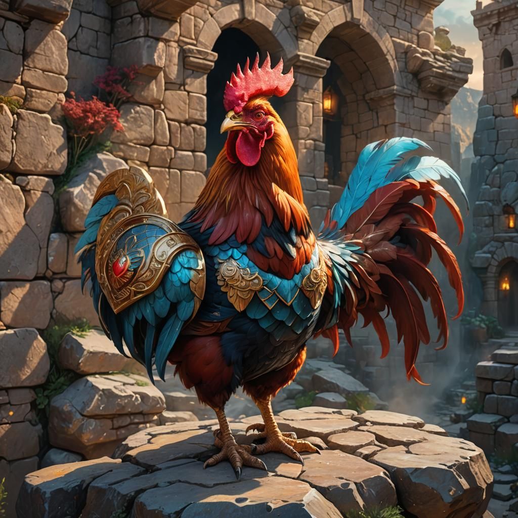 Rooster General Concept Art in Fantasy Style