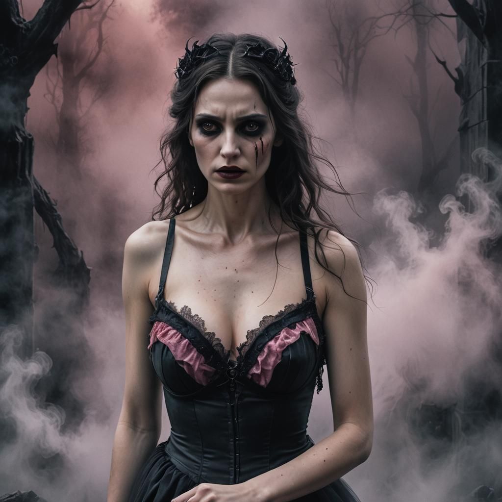 Horror movie scene where they add smoke