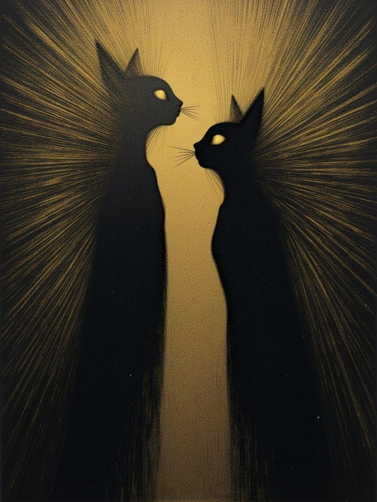 Hybrid Dragonfishcats in Misty Black and Gold