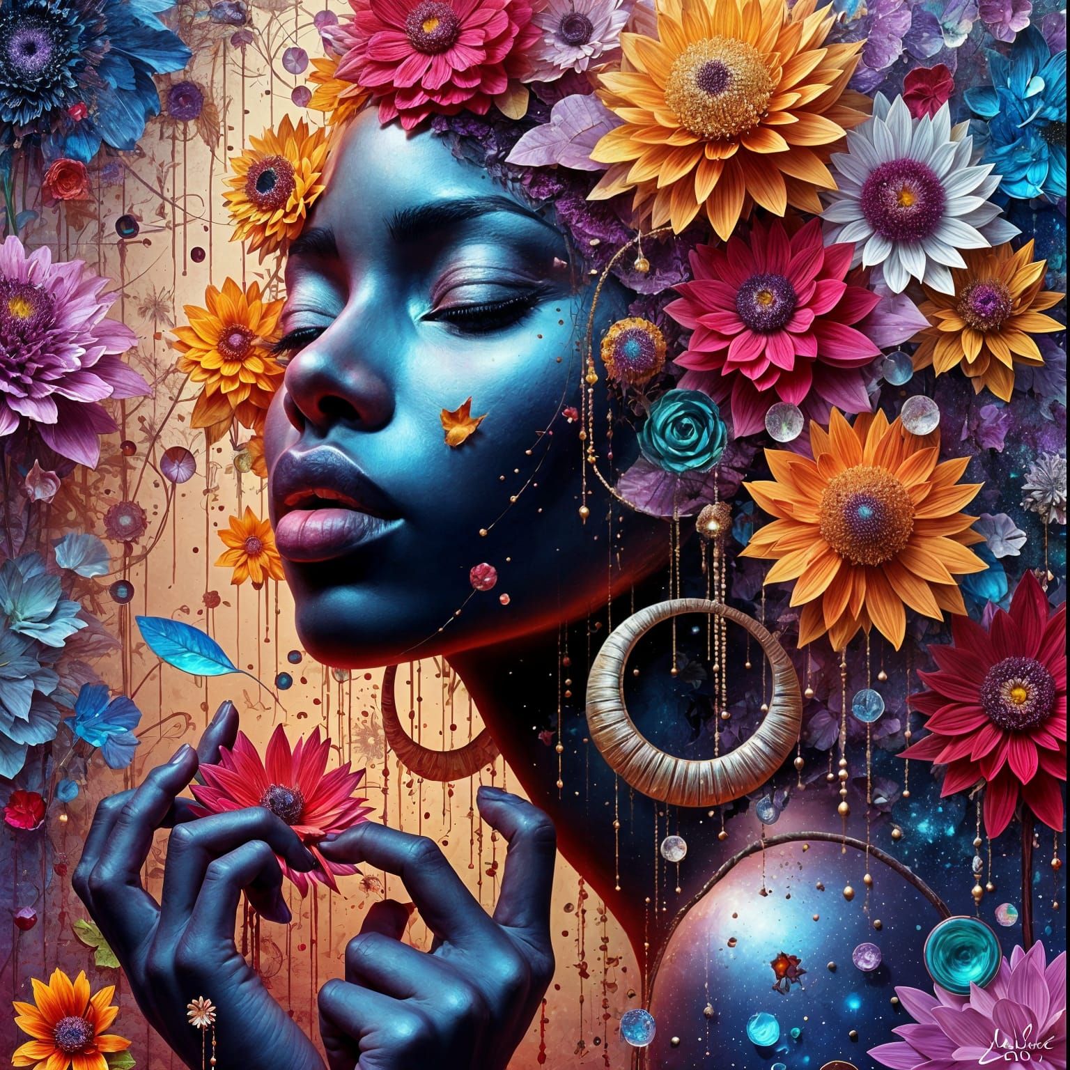 Ethereal Goddess in Vibrant Digital Art