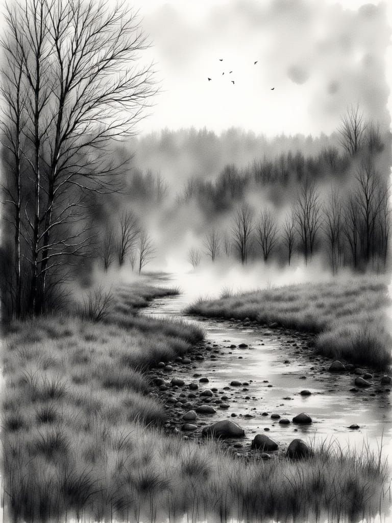 Springtime Landscape in Kentucky, Rendered in Hyperdetailed....