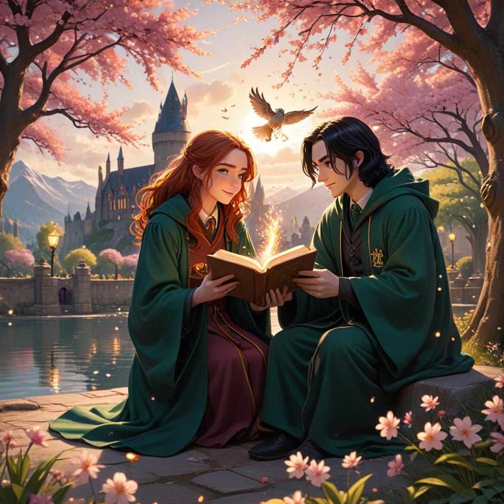 Young Severus and Lily Share a Magical Moment in Hogwarts