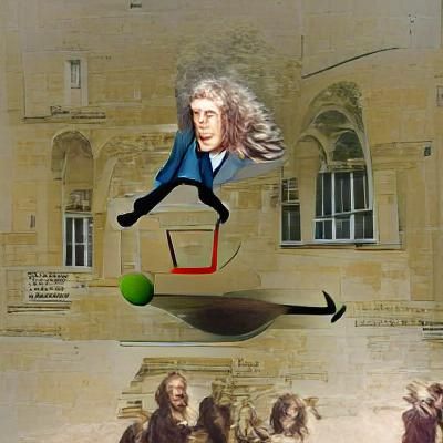 Isaac Newton Defies Gravity in AI Art