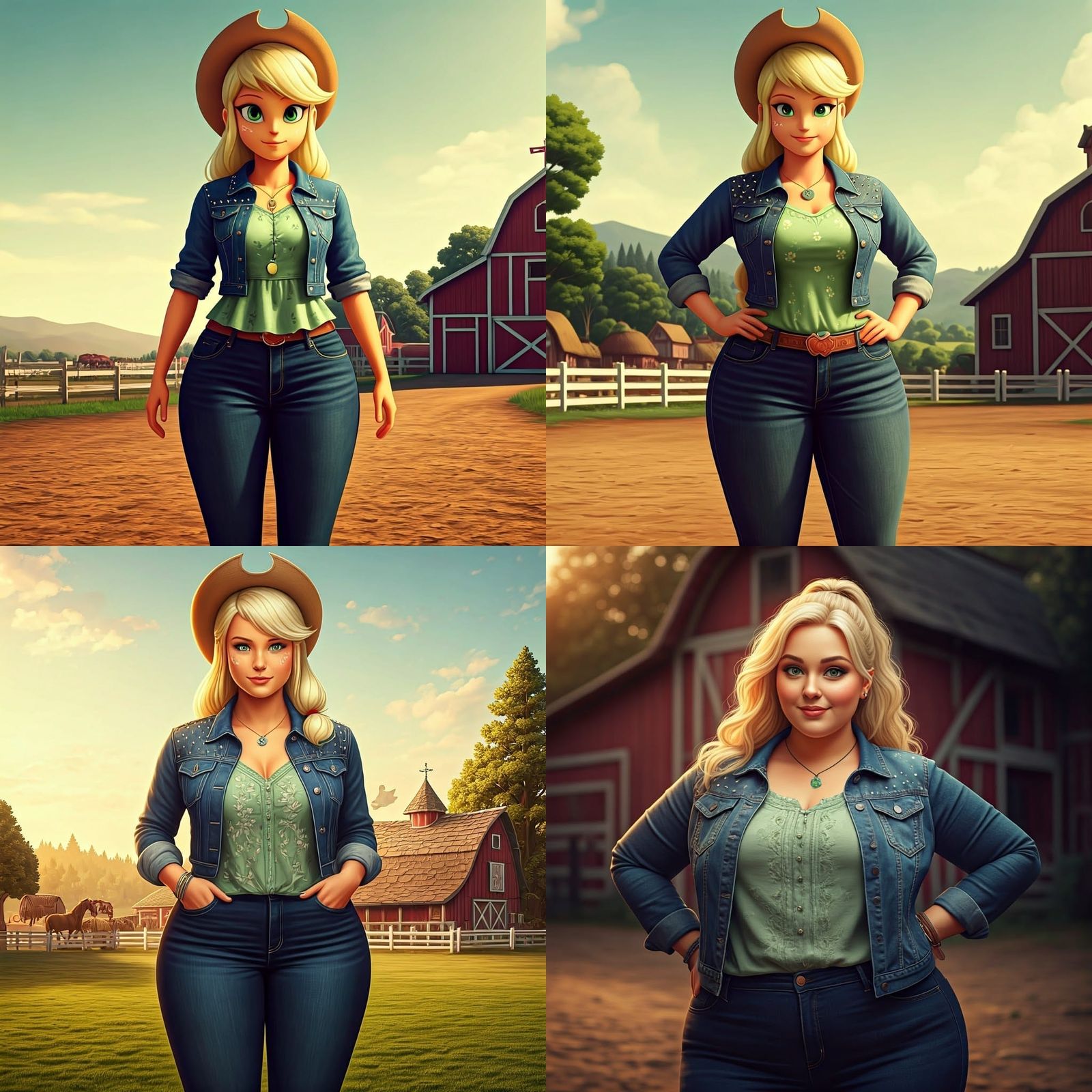 Curvy Applejack at the Farm: Cinematic Film Still