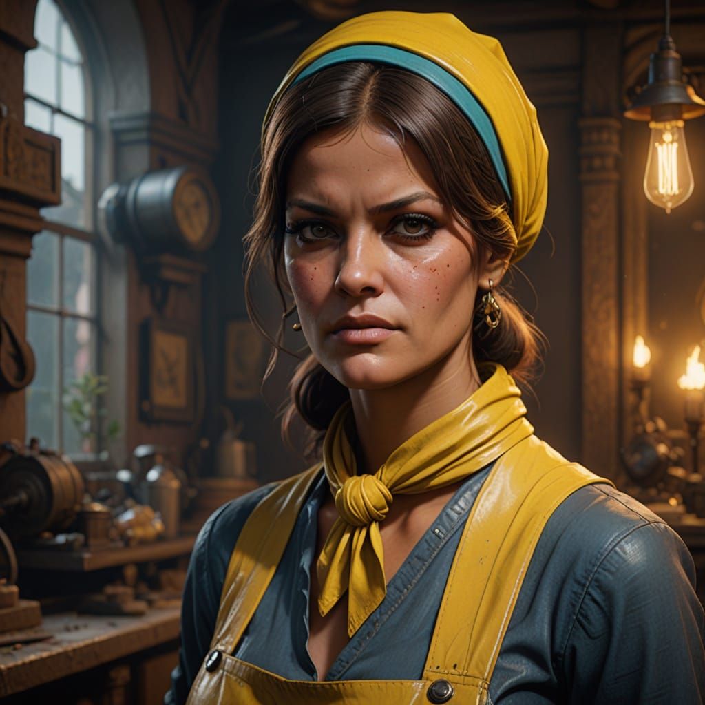 Claudia Cardinale as a Charwoman in Vivid Colors