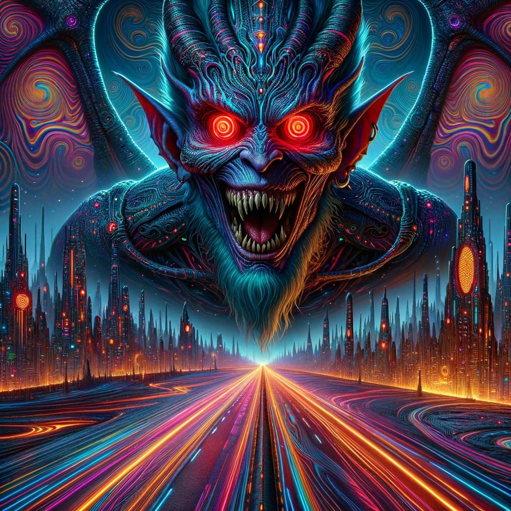 Dark Elf Warlord in Neon Metropolis