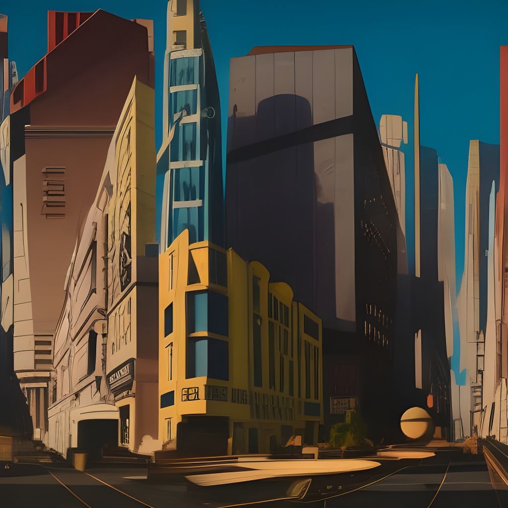 Surreal Futuristic City Street Scene in 8K