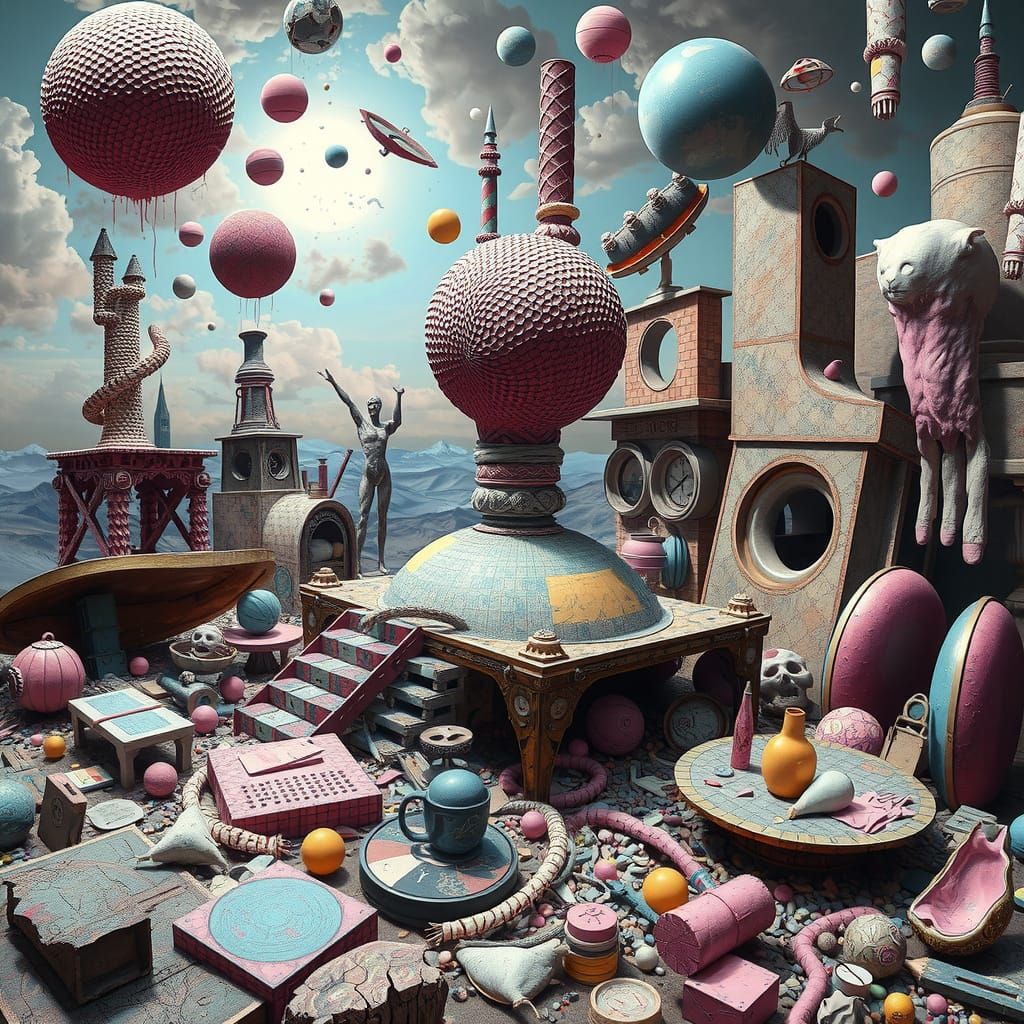 Ethereal Avant-Garde Dreamscape in Pastel Hues