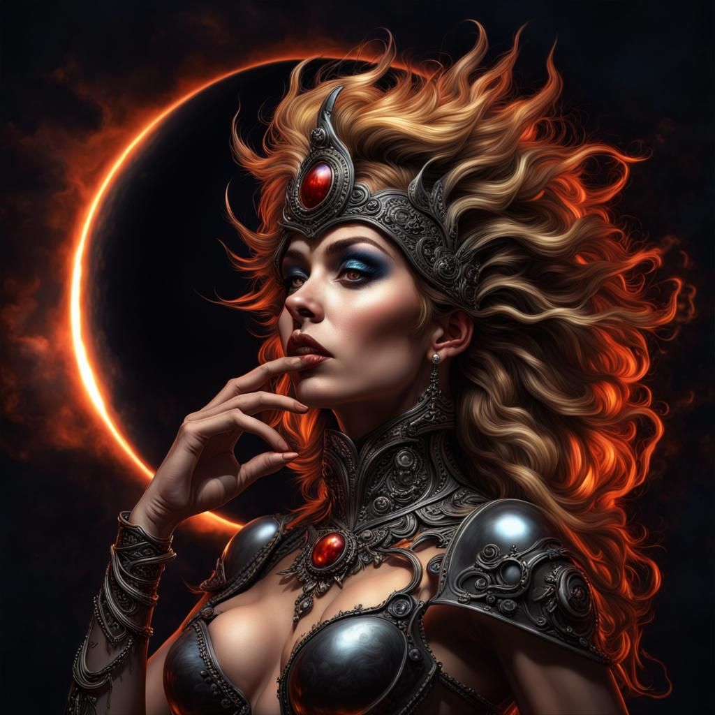 Total Eclipse Heart in Hyperrealistic Fantasy Style