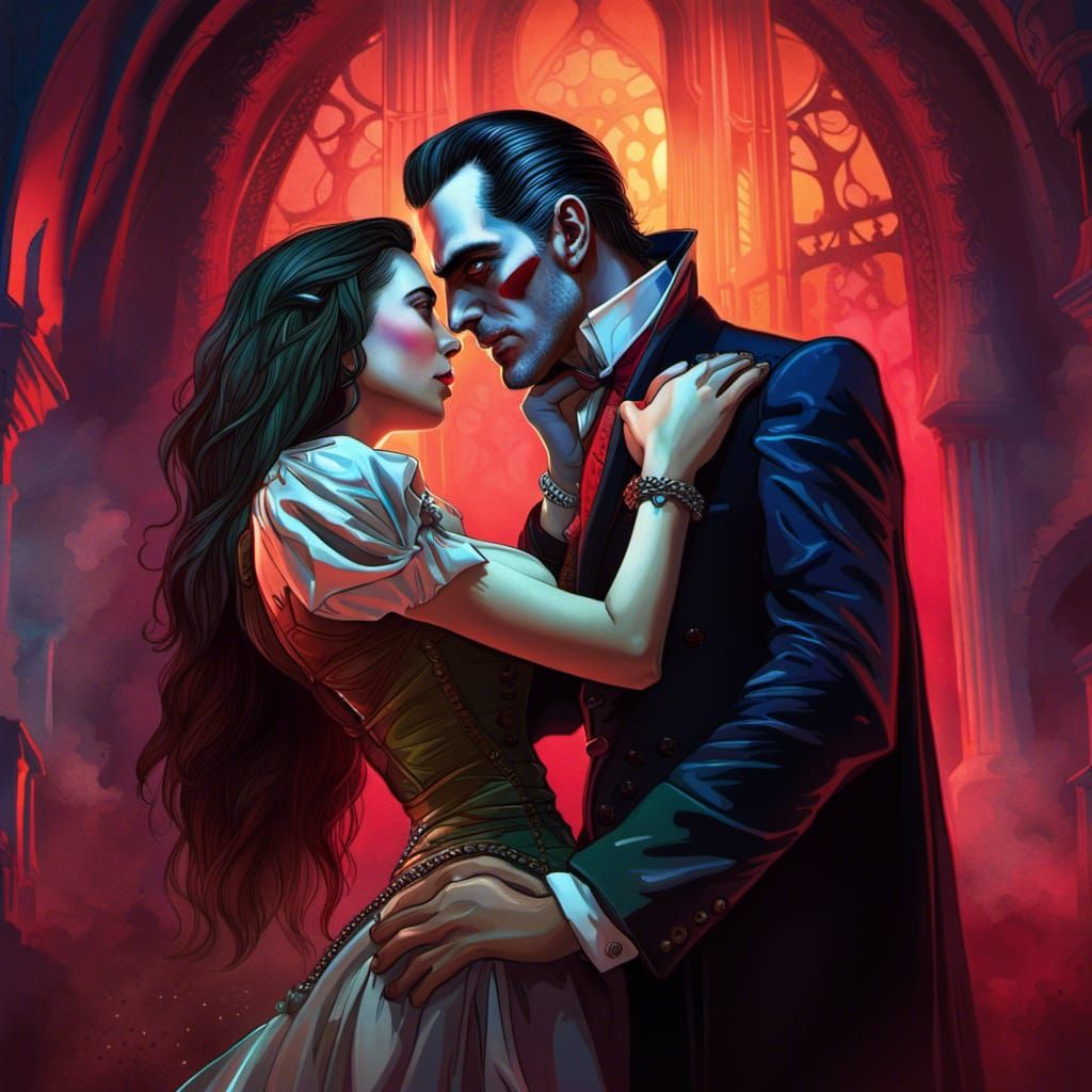 Dracula Steampunk Rescue: Hyperrealistic Digital Art