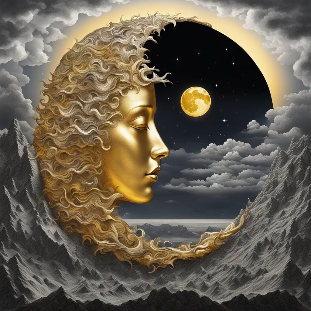 Surreal Kiss of Sun and Moon