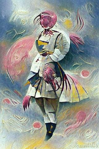 Madoka Kaname in Retrofuturism Cyberpunk Style