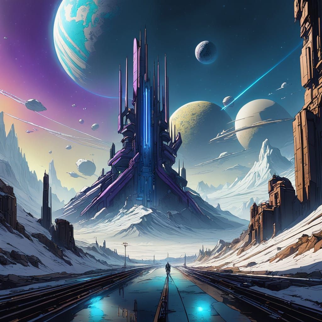 Ethereal Survey Probe in Celestial Orbit