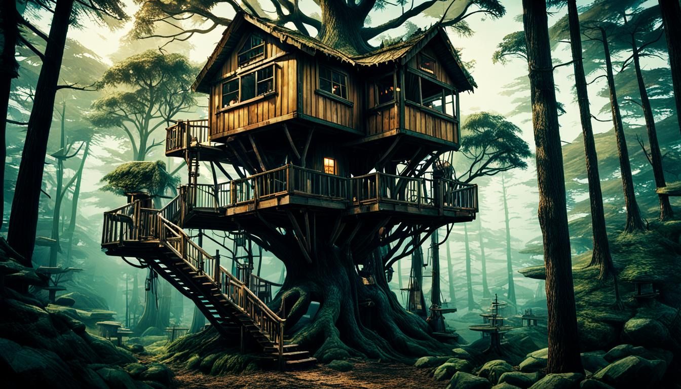 Unusual Treehouses in Cinematic Lighting