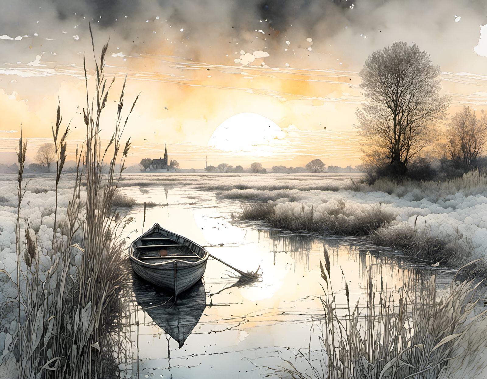 Frozen Fen (with ink)