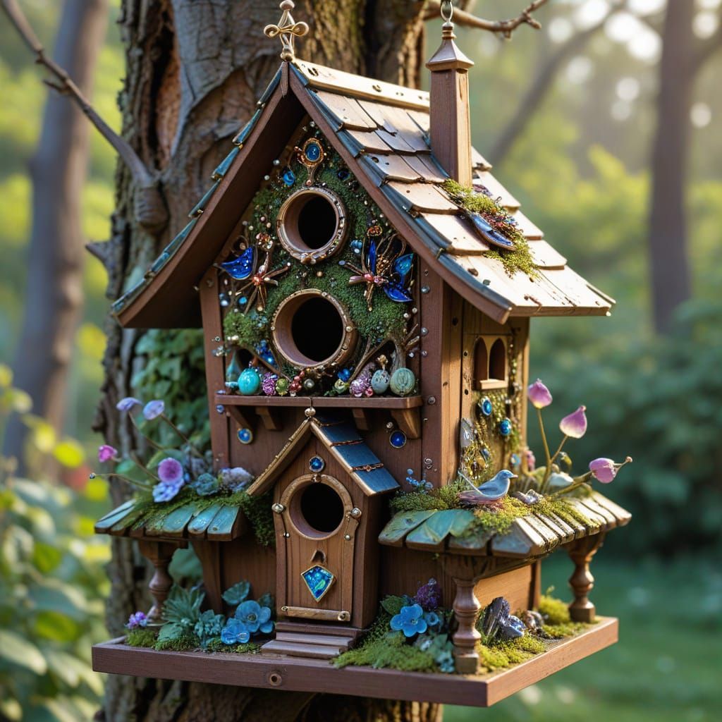 Enchanted Jewel-Encrusted Birdhouse for Tiny Birds