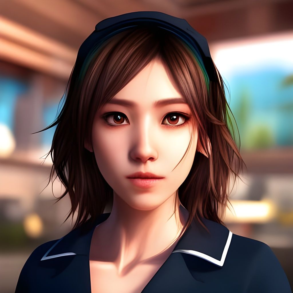 Cute Japanese maid cafe Girl Hyperrealistic, splash art, concept art, mid shot, intricately detailed, color depth, drama...