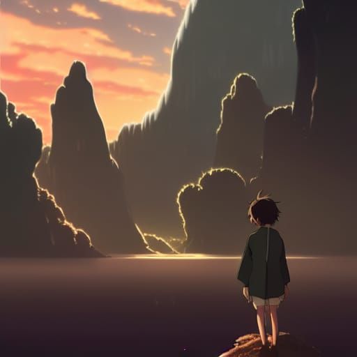 Anime Key Visual in Ghibli Style