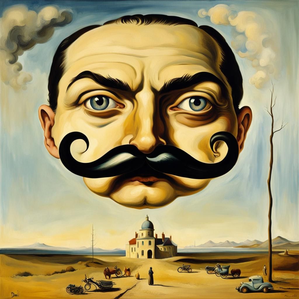 Surreal Mustache in Surrealist Style