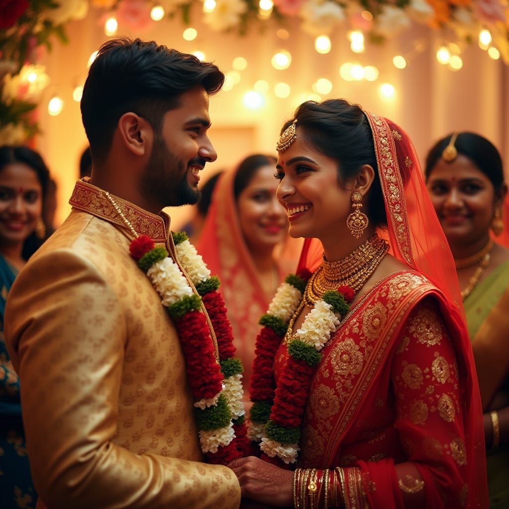 Joyful Indian Wedding Celebration in Vibrant Style