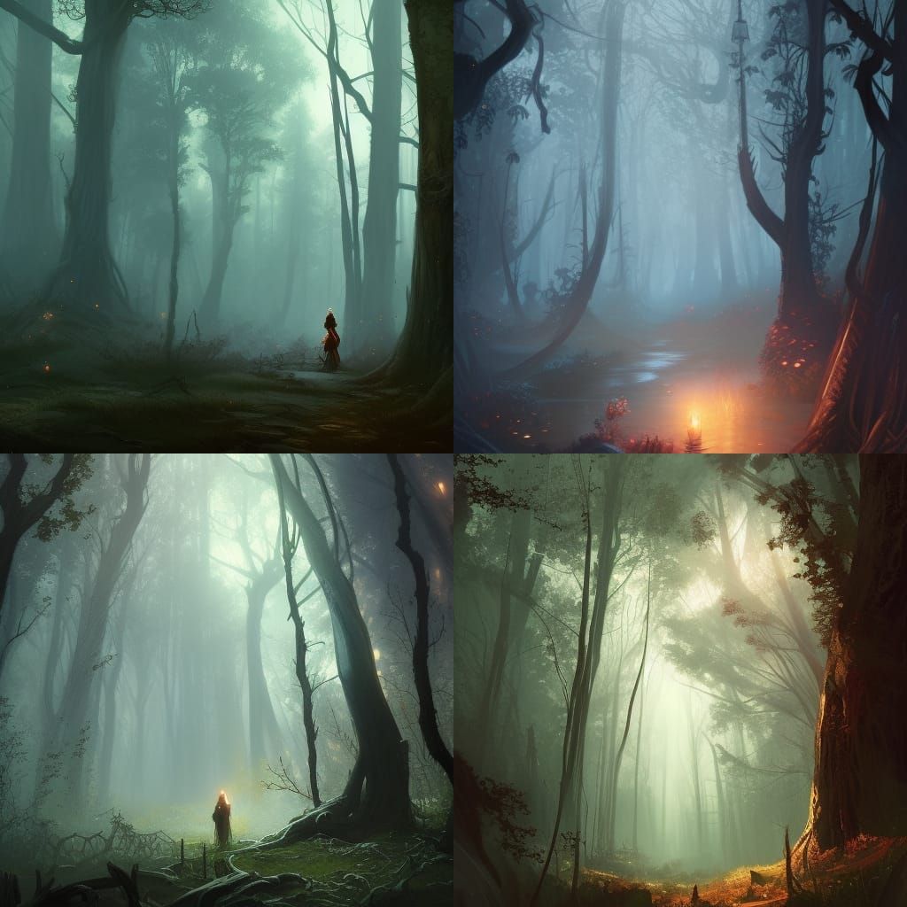Dark Fantasy Witch Woods: Hyperdetailed Concept Art