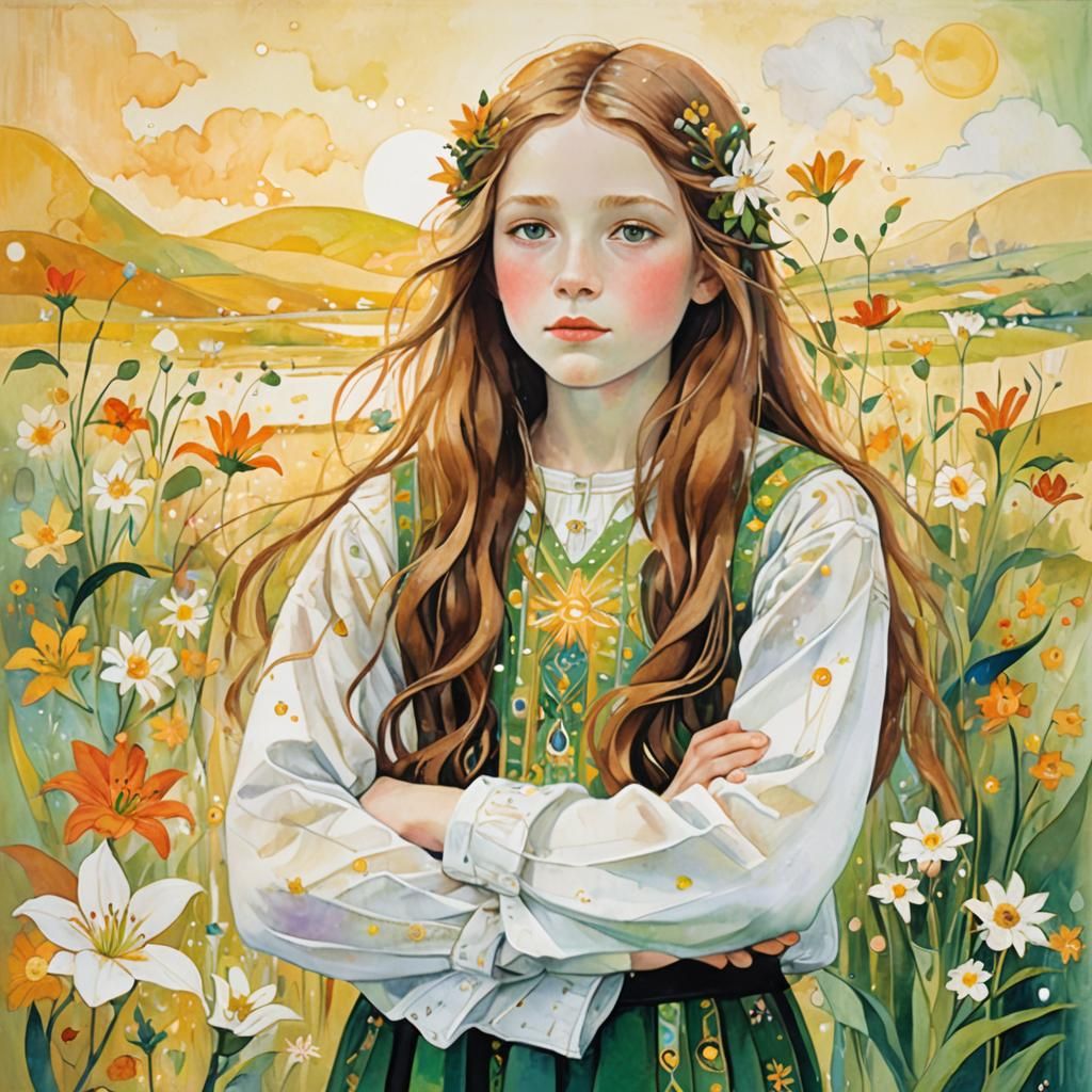 Child Dreamscape: Galactic Portrait in Expressive Oil