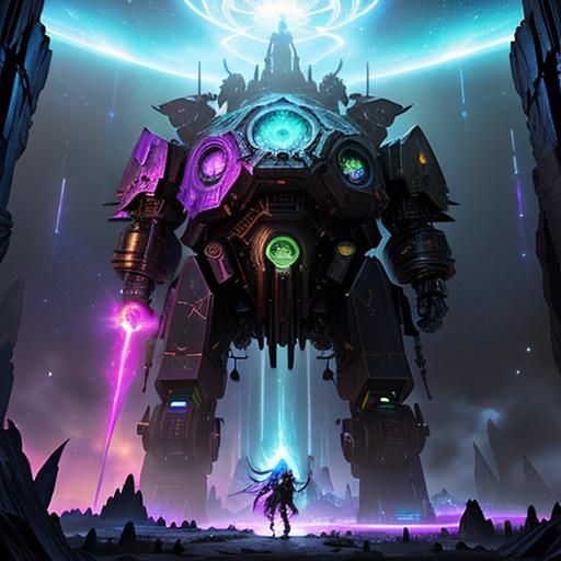 Githyanki Raid in a Mind Flayer Cave: Fantasy Art