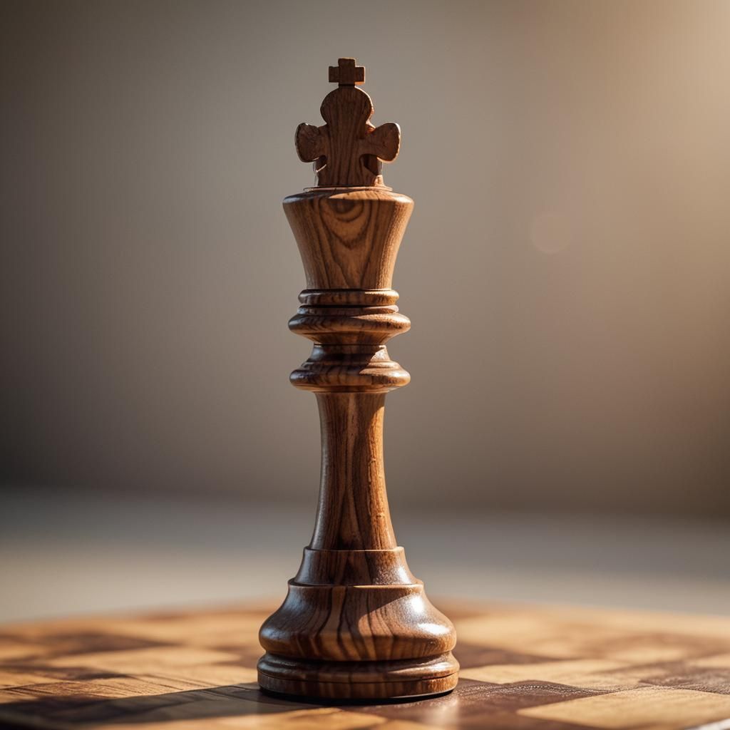 Macro Photograph of Chess Piece in Golden Hour