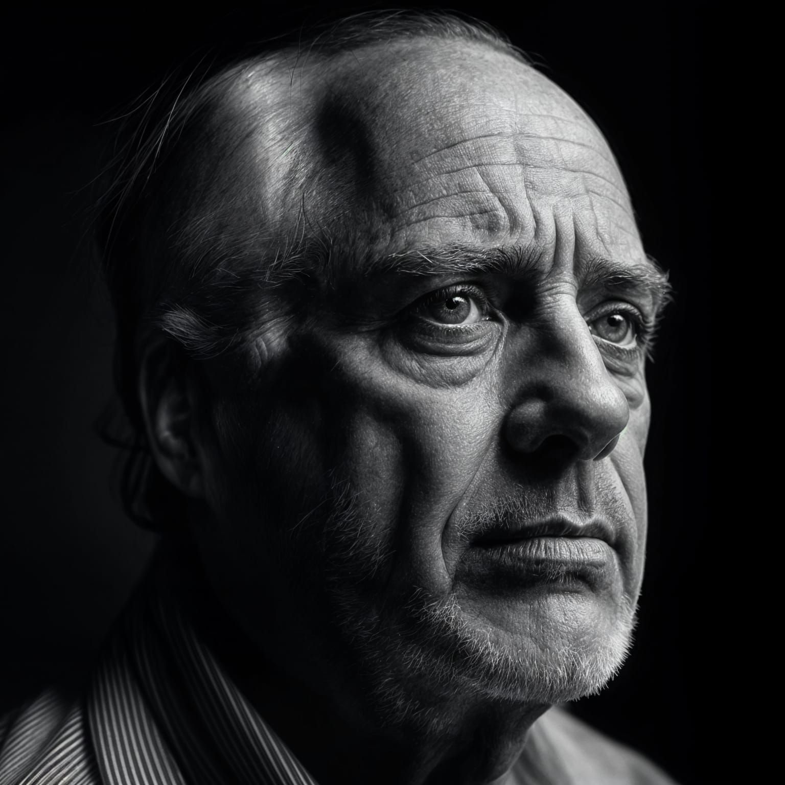 Hyper-Realistic Portrait of a Man in Thought