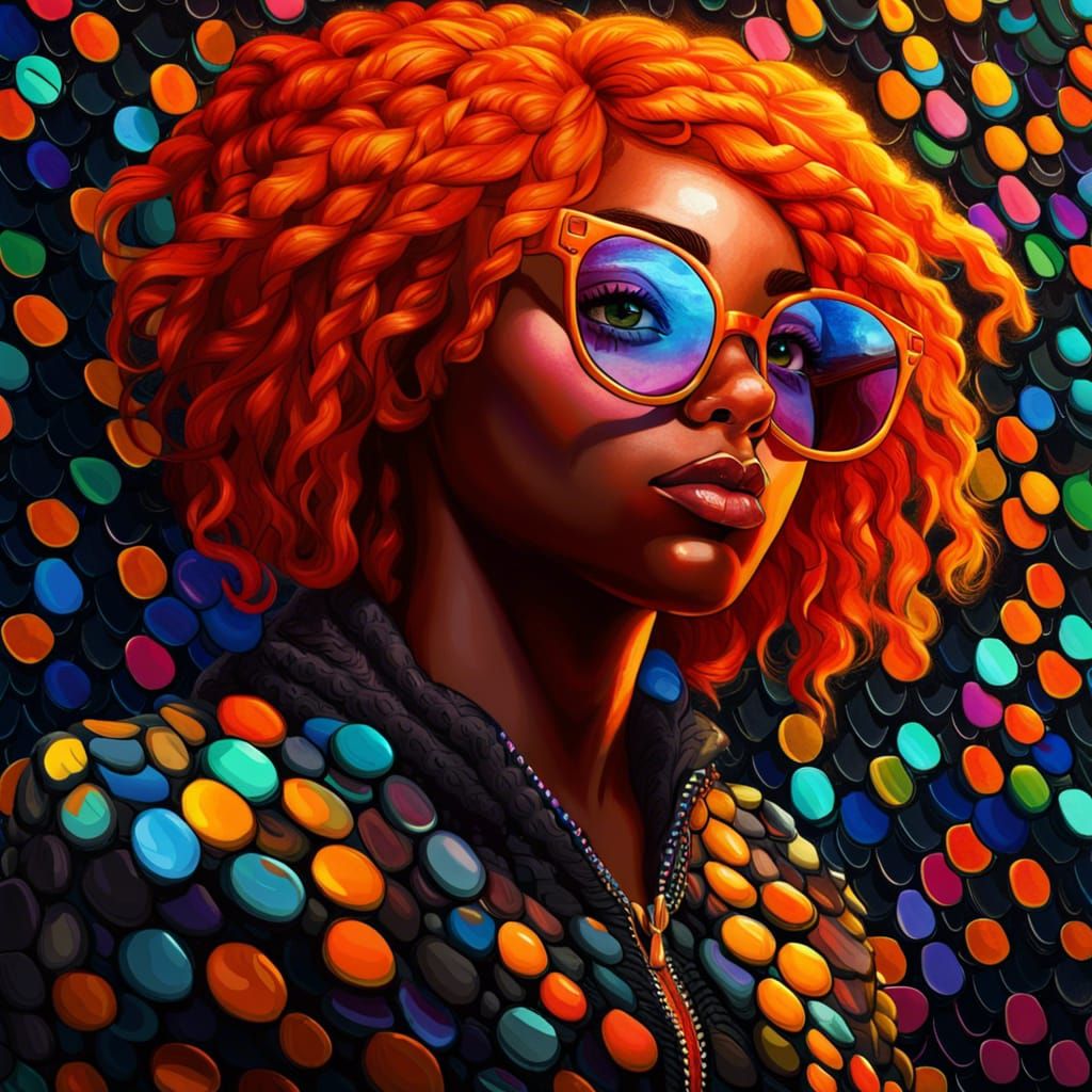 Hyperrealistic Portrait of Girl with Orange Hair