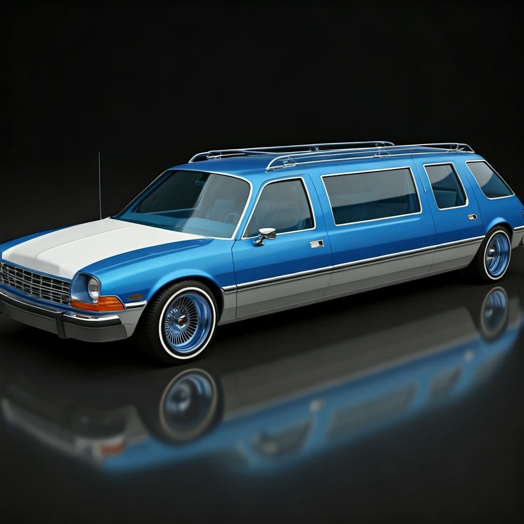 Custom 1977 AMC Pacer Limo in Photorealistic Style