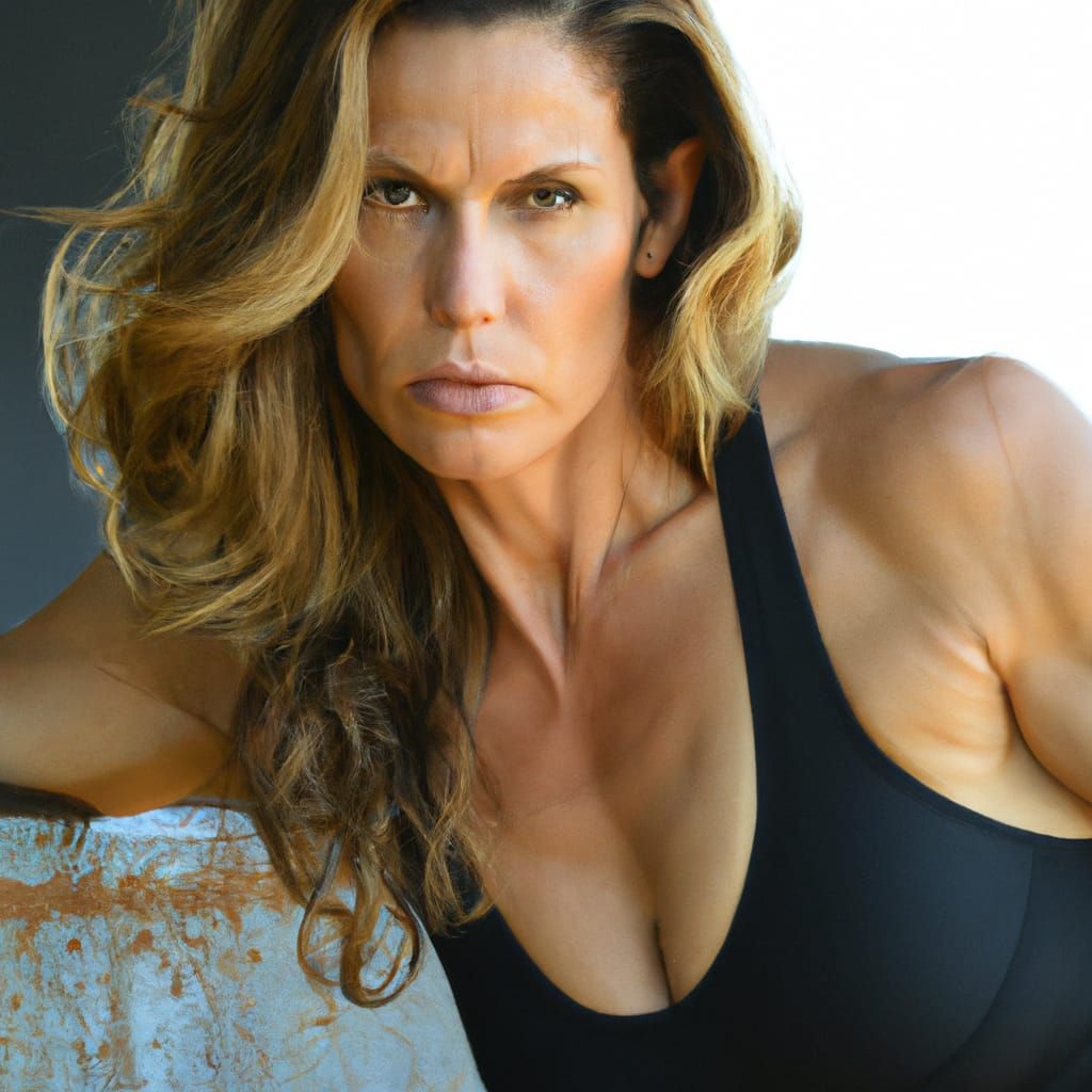 Athletic Woman in Bikini: A Digital Portrait