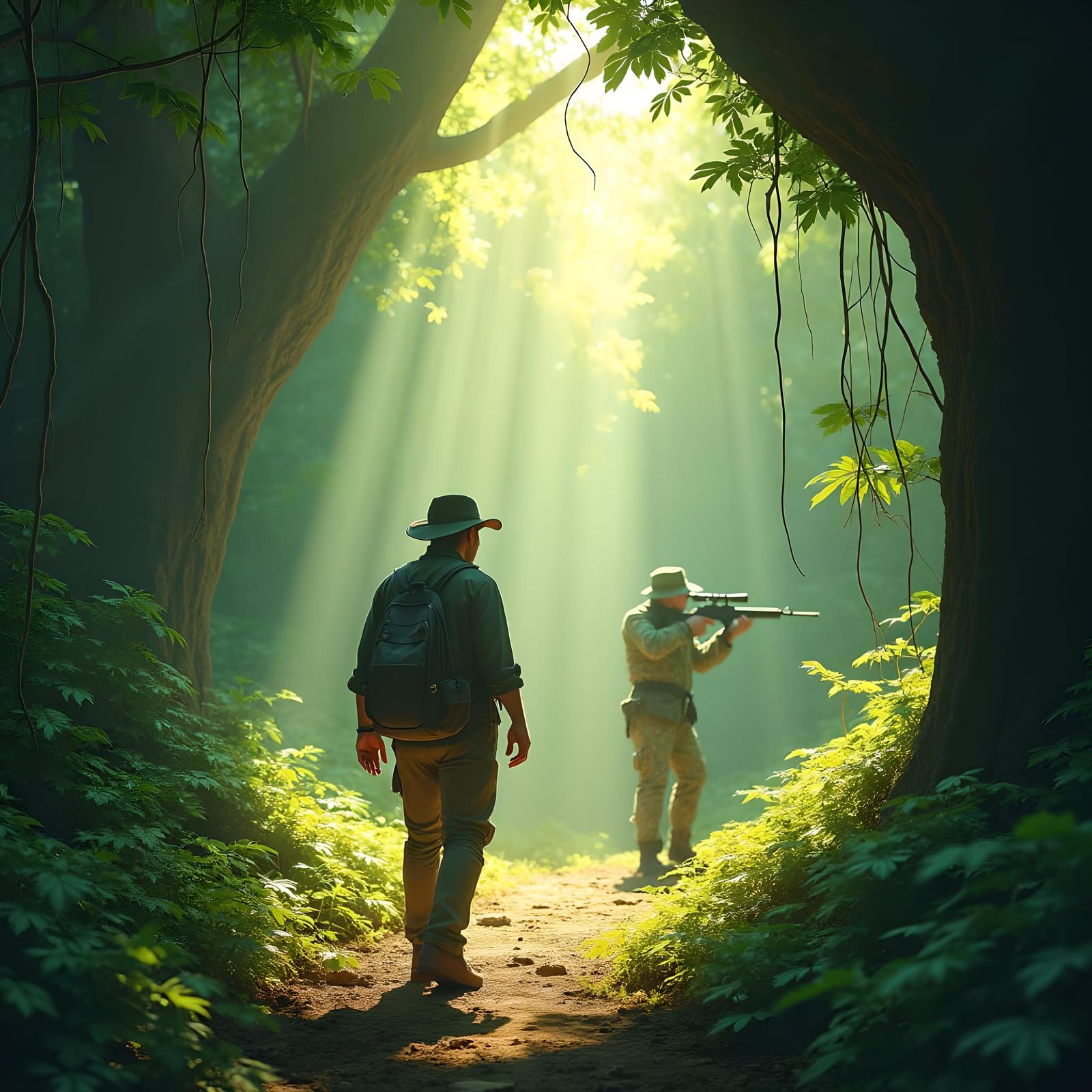 Grassy Grotto: Backpacker and Hidden Hunter