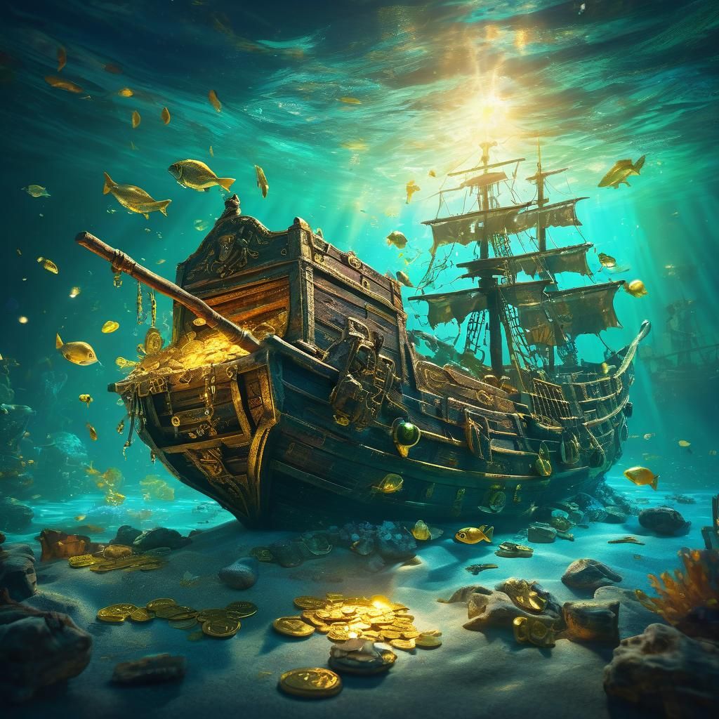 Sunken Ship Treasure Hunt: Cinematic Concept Art