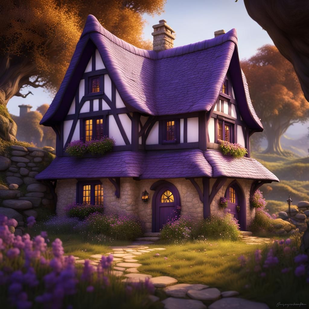 Charming Cottage in Cotswold Hills: Fantasy Art