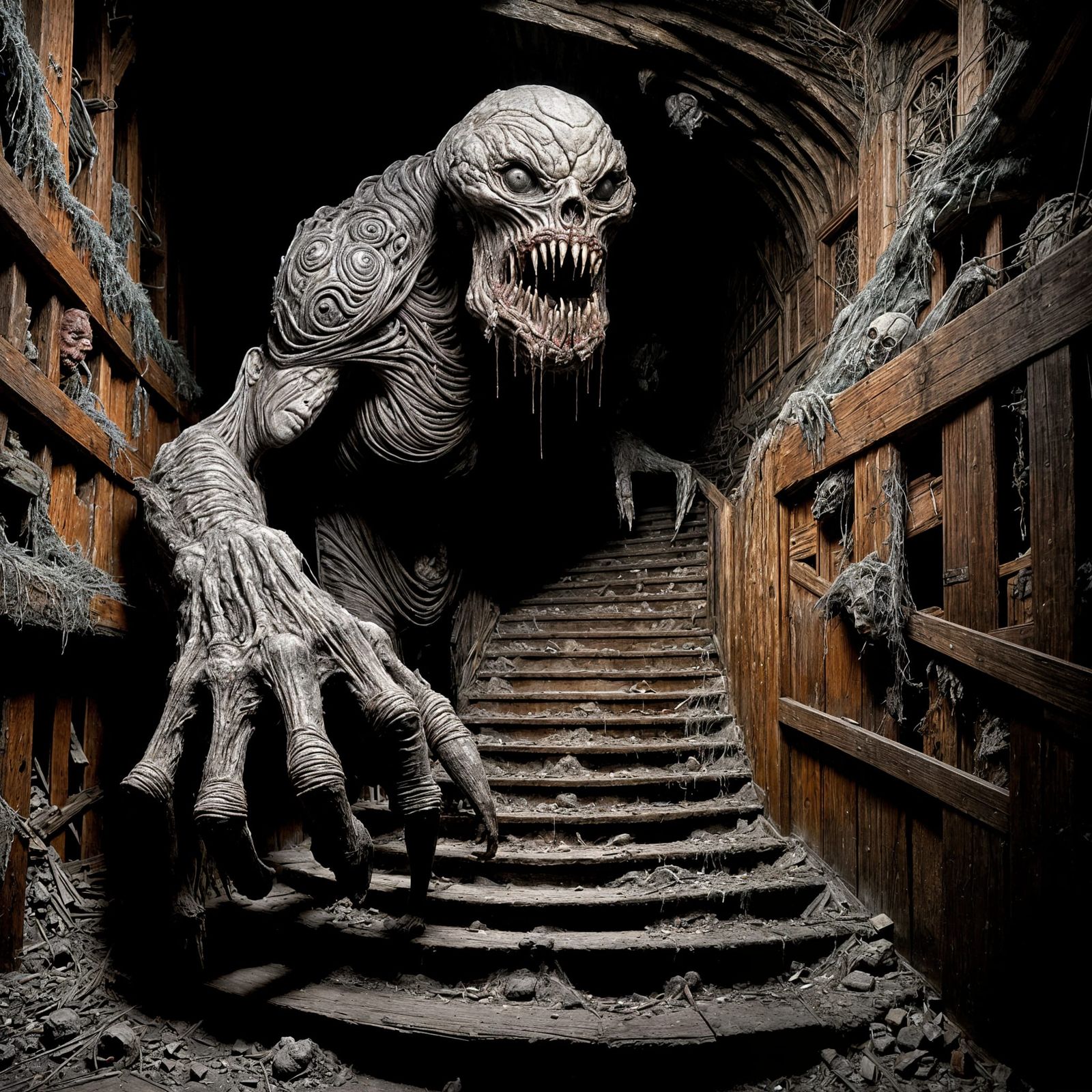 Horrific Eldritch Monster Emerges from Dark Basement