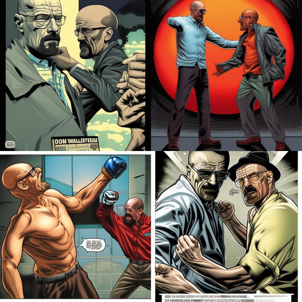 Walter White vs Obama: Comic Book Art Fight