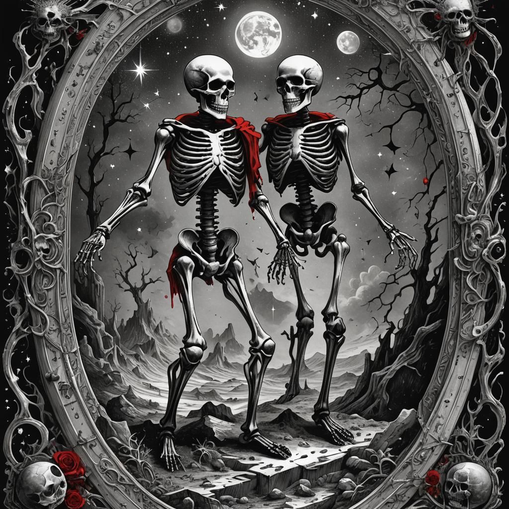 The World Tarot Card in Horror Style