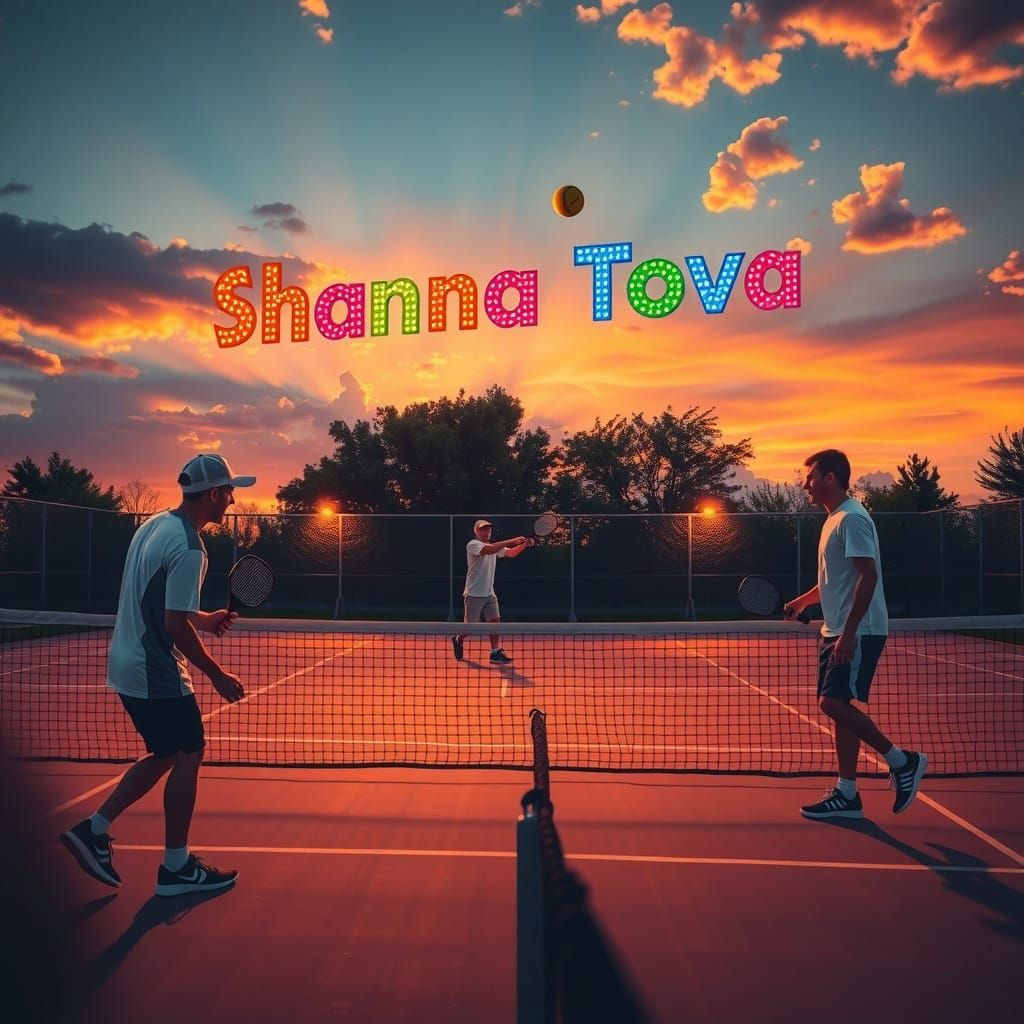 Pickleball Players Celebrate Rosh Hashanah at Sunset Court