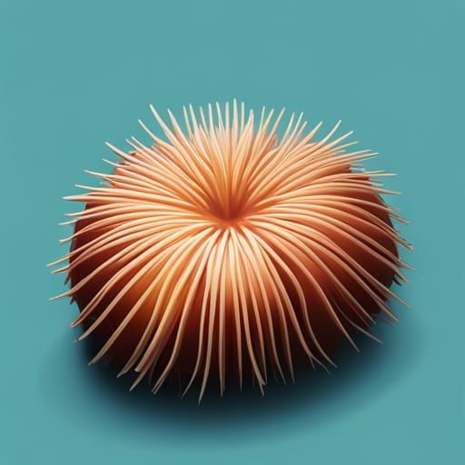 Vibrant Sea Urchin in Isometric 3D Vector Art