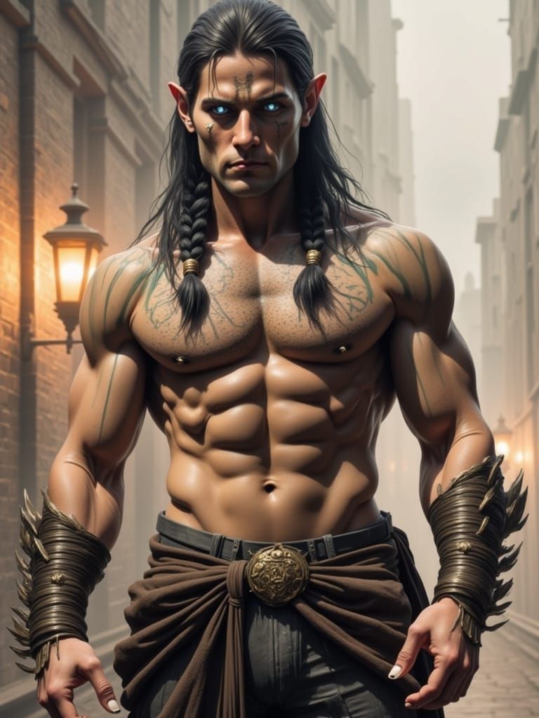 Dark Fantasy Hero in Mystic Realism