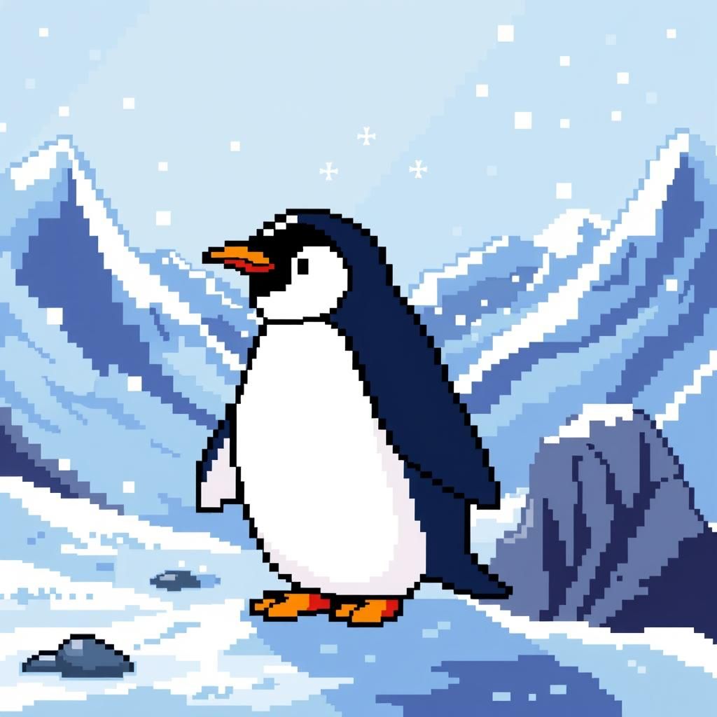 pixel penguin