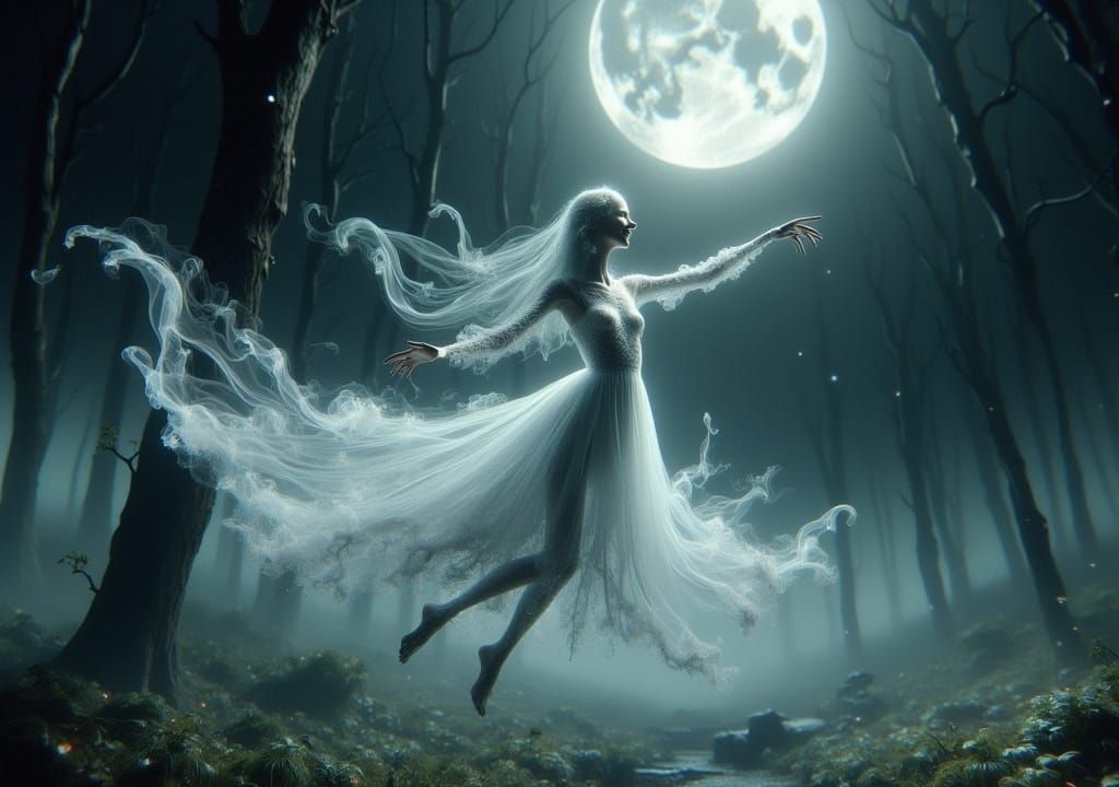 Ethereal Girls Dancing Under the Moon
