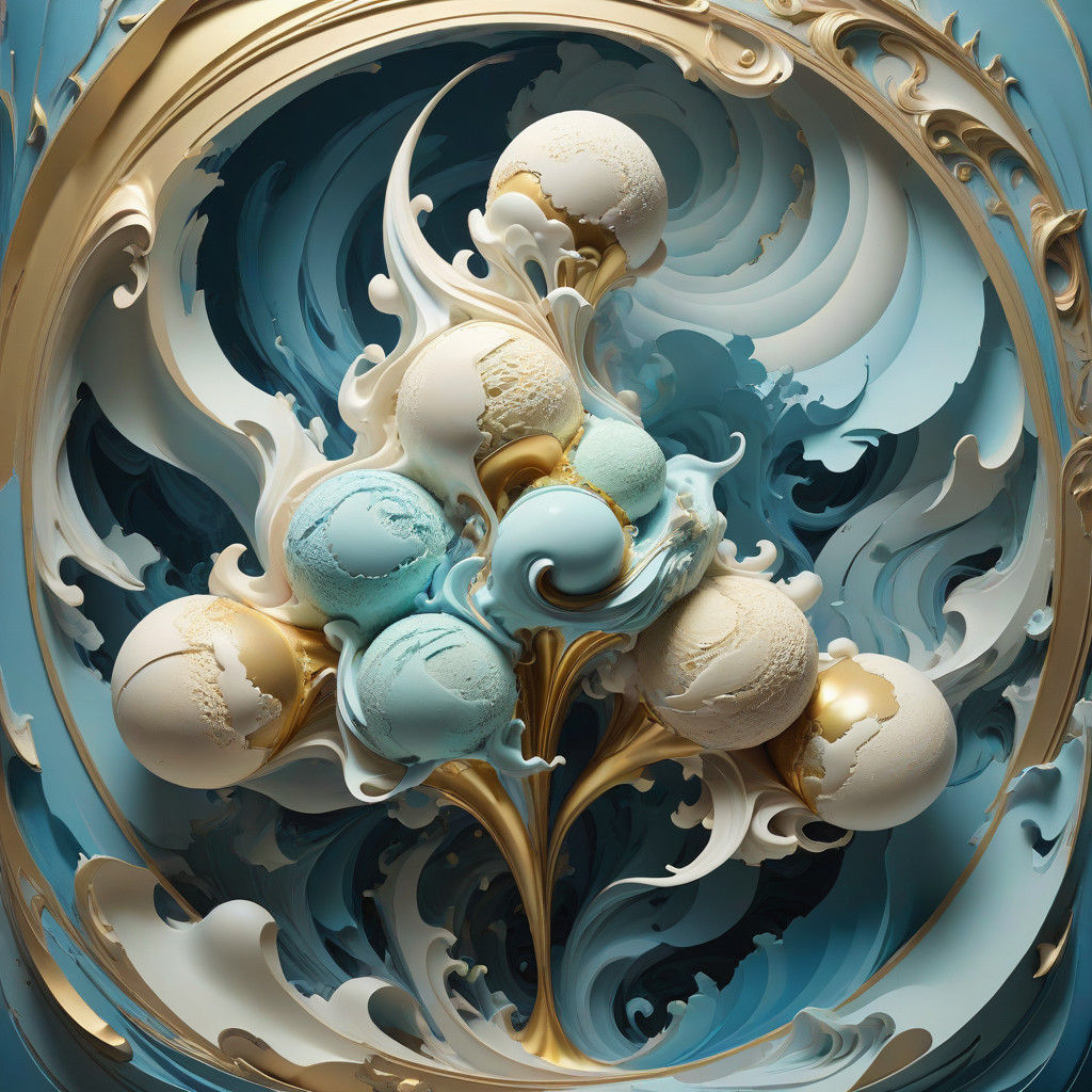 Surreal Landscape in Disjointed Luminweave Style, Embellishe...