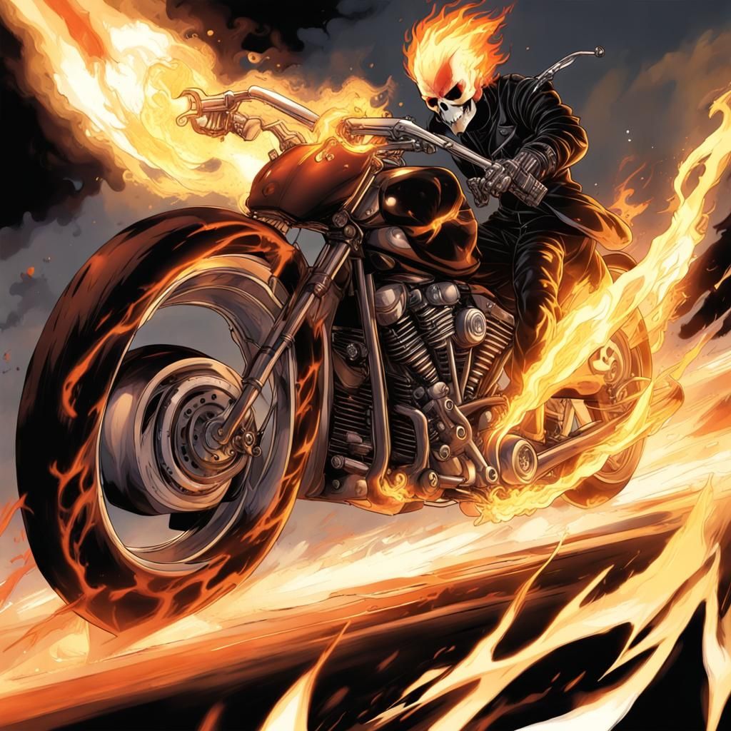 Ghost Rider in Anime Key Visual Style