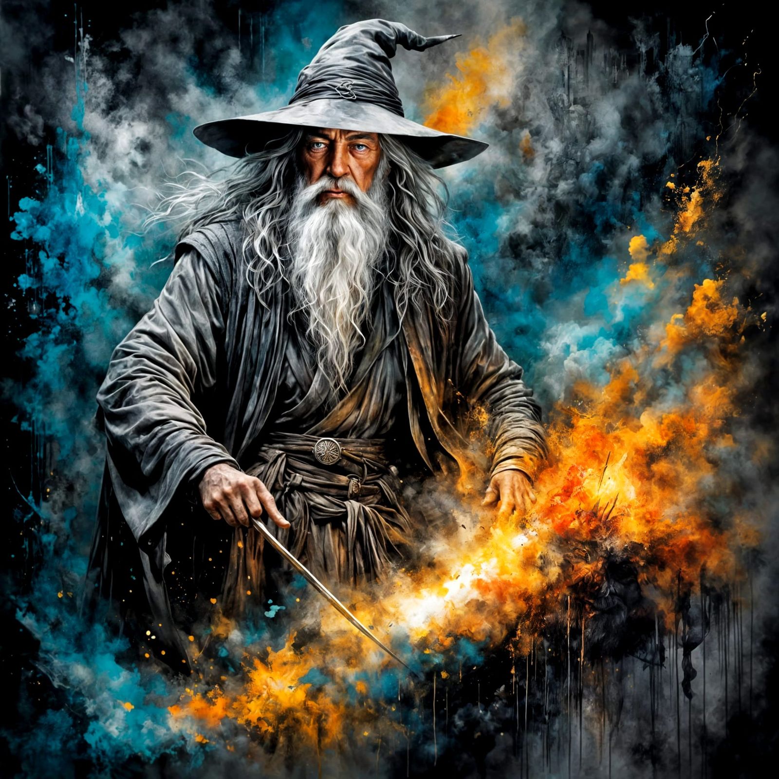 Gandalf the Gray casting spells
