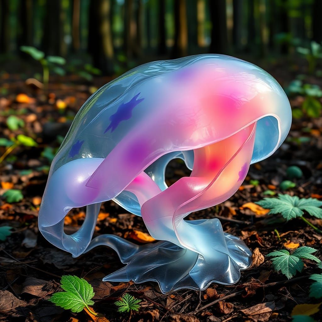 Gelatinous Amoeba Entity in Abstract Cubism Style