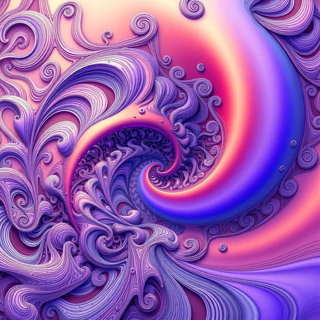 Dreamlike Fractal Pattern in Vibrant Abstract Vector Style