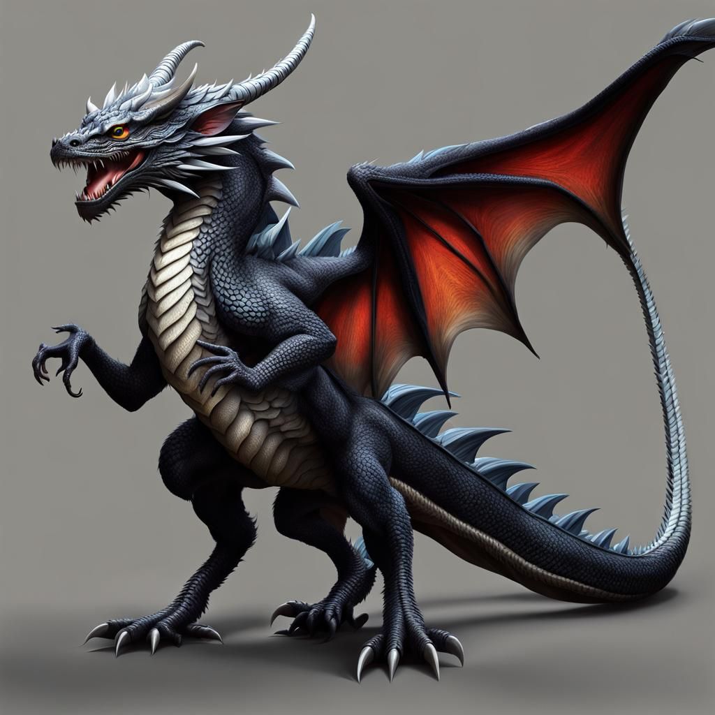 Realistic Dragon-Mouse Hybrid in Digital Art Style