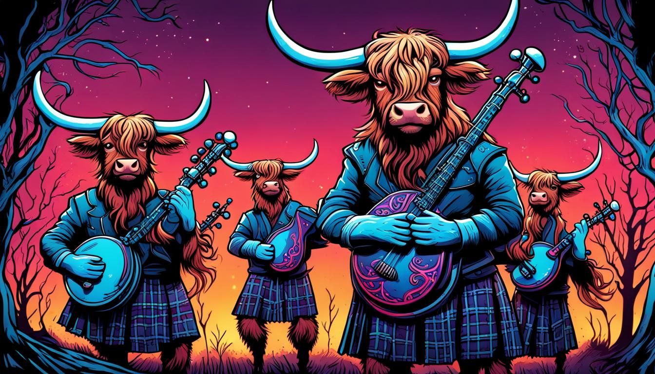 Angus McFluffy and his "Highland Moosic" ensemble's debut album "Have you Herd?" tops the charts!